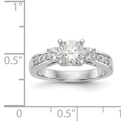 14K Weißgold Diamant-Verlobungsring mit Krappenfassung