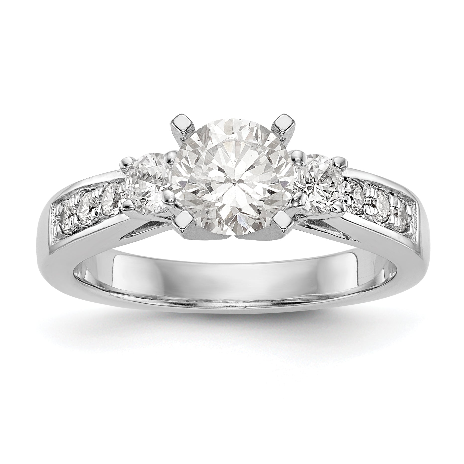 14K Weißgold Diamant-Verlobungsring mit Krappenfassung