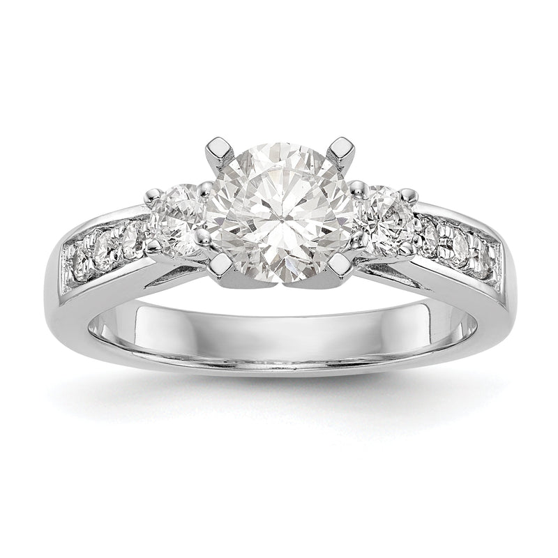 14K Weißgold Diamant-Verlobungsring mit Krappenfassung