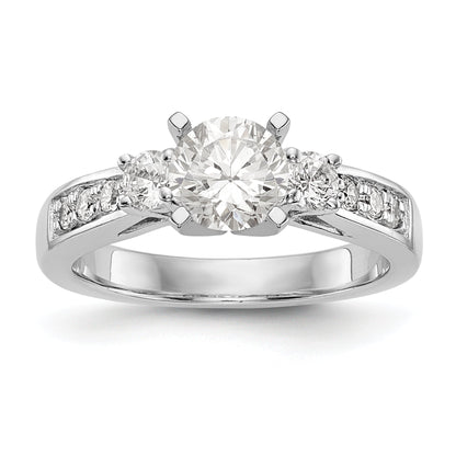 14K Weißgold Diamant-Verlobungsring mit Krappenfassung