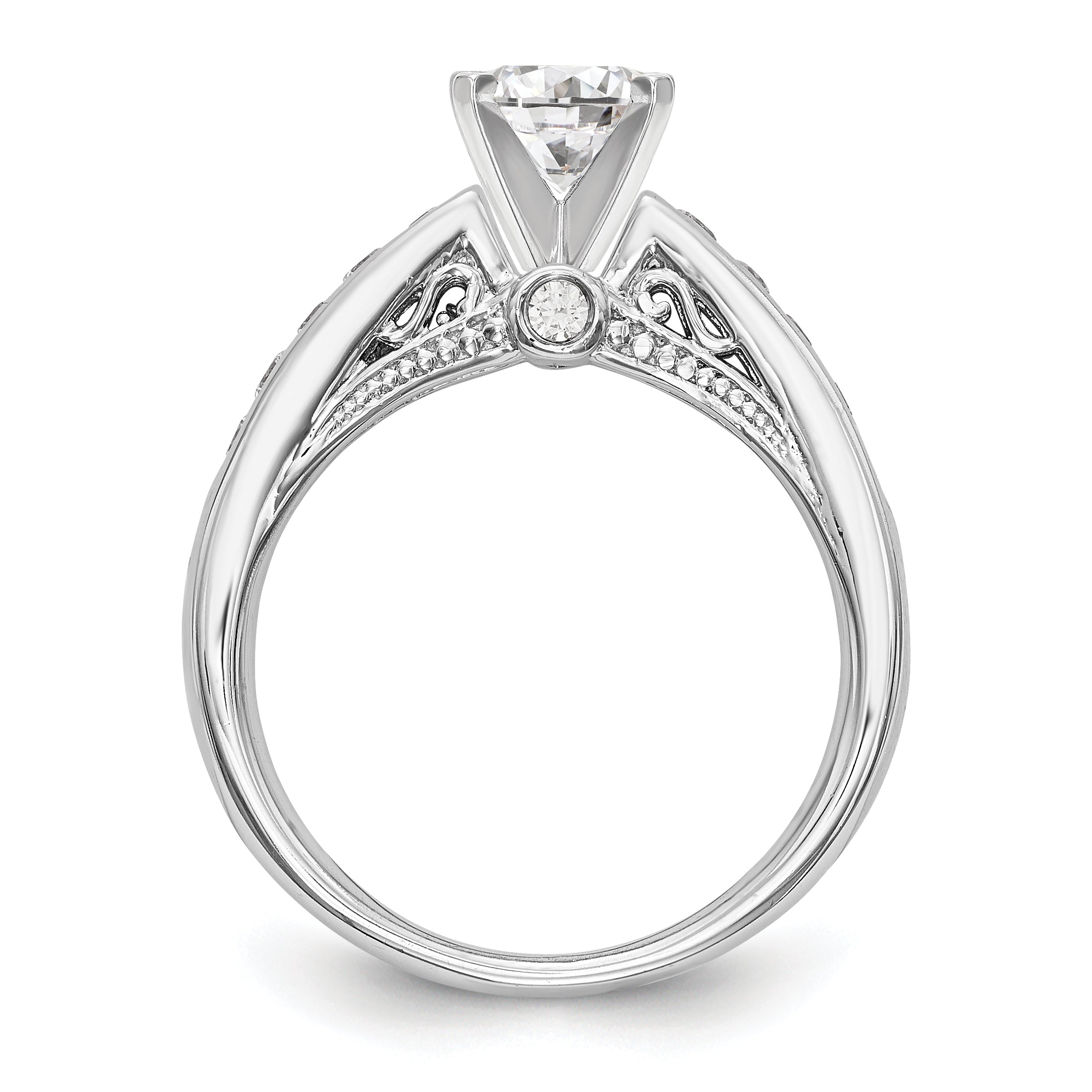 14K Weißgold Diamant-Verlobungsring mit Krappenfassung