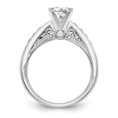 14K Weißgold Diamant-Verlobungsring mit Krappenfassung