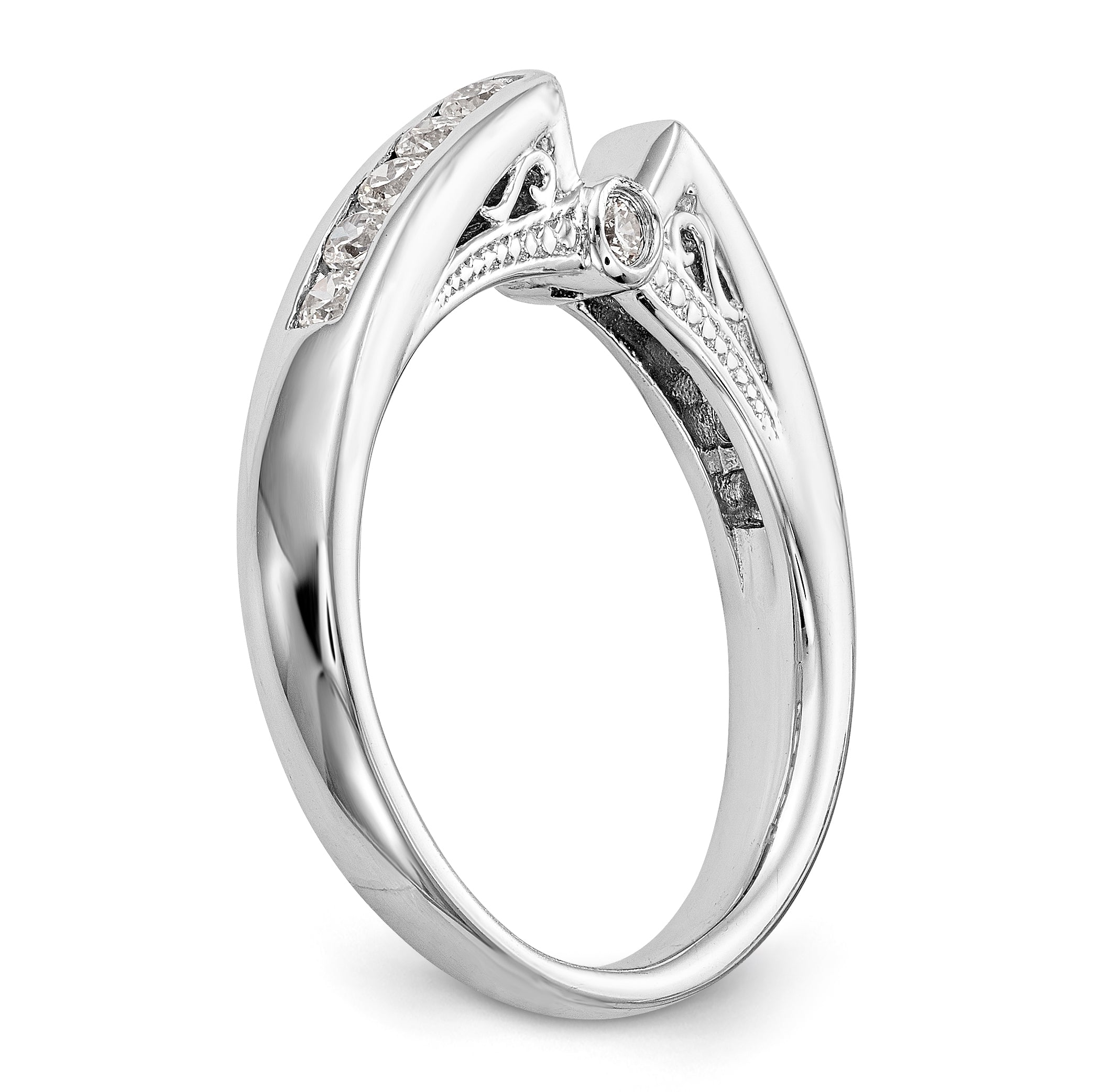 14K Weißgold Diamant-Verlobungsring mit Krappenfassung