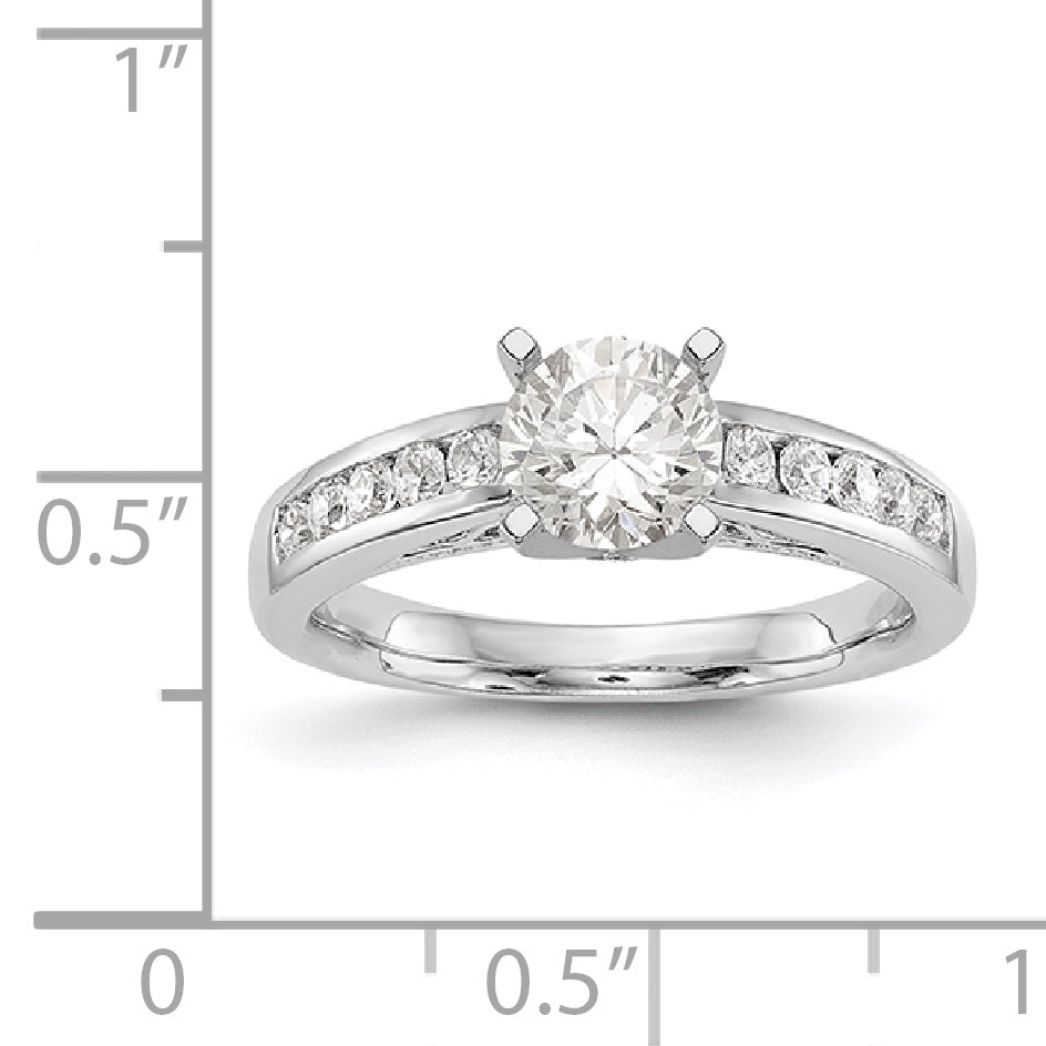 14K Weißgold Diamant-Verlobungsring mit Krappenfassung