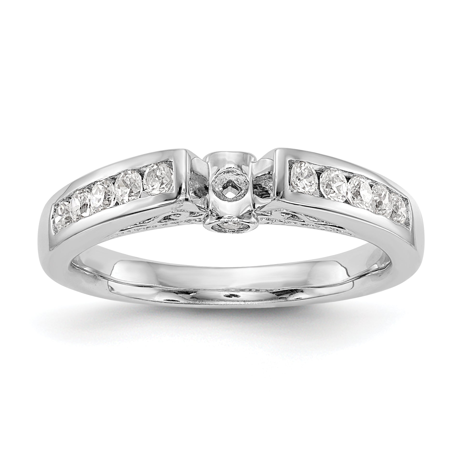14K Weißgold Diamant-Verlobungsring mit Krappenfassung