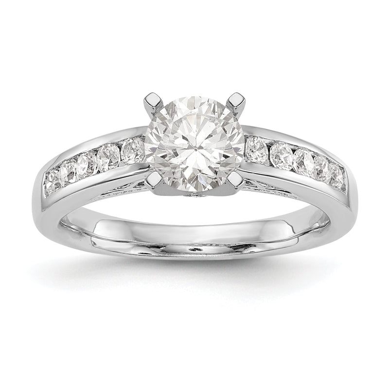 14K Weißgold Diamant-Verlobungsring mit Krappenfassung
