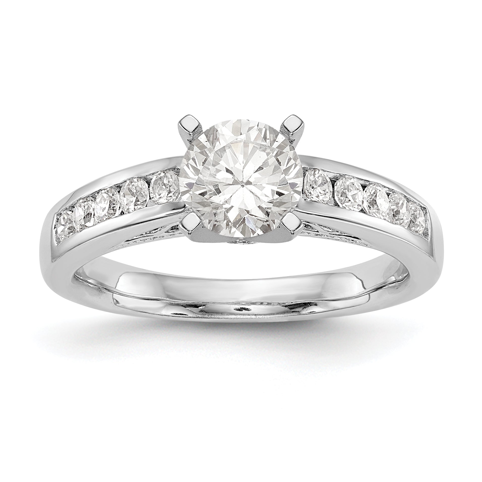 14K Weißgold Diamant-Verlobungsring mit Krappenfassung