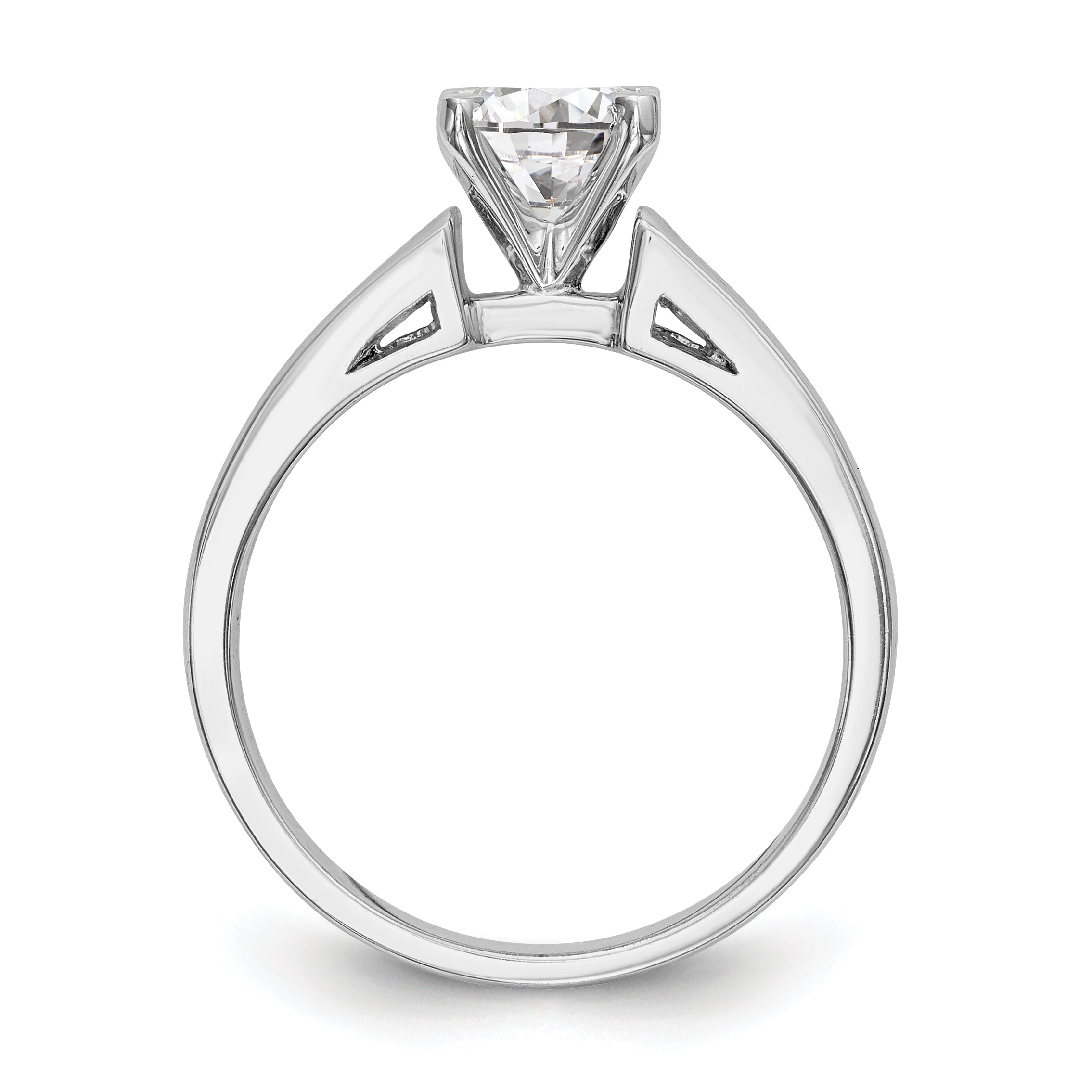 14K Weißgold Diamant-Verlobungsring mit Krappenfassung