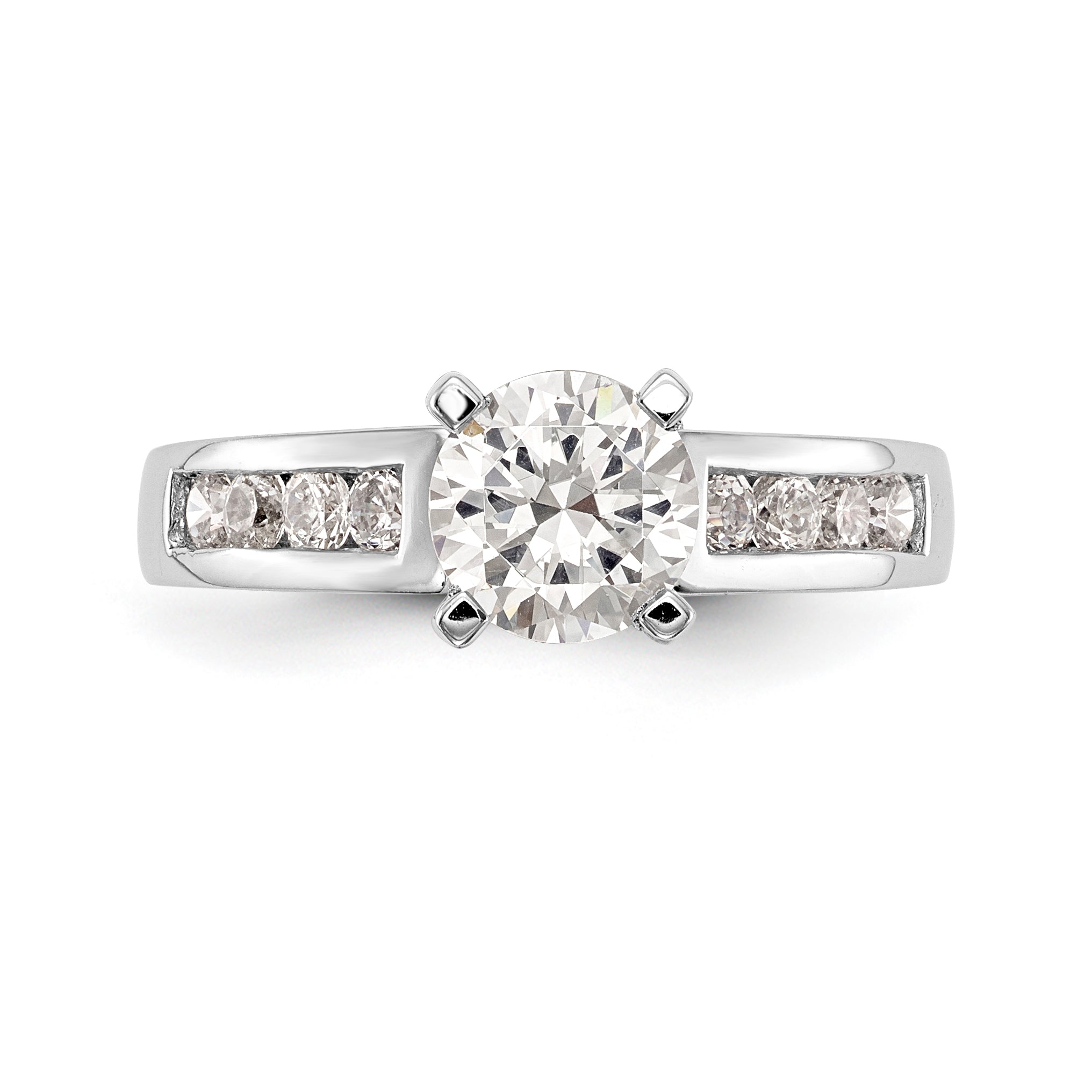 14K Weißgold Diamant-Verlobungsring mit Krappenfassung