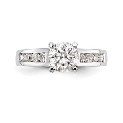 14K Weißgold Diamant-Verlobungsring mit Krappenfassung