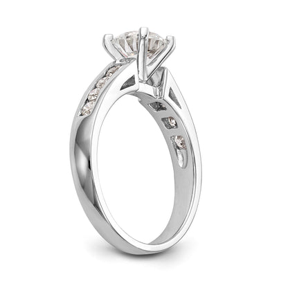 14K Weißgold Diamant-Verlobungsring mit Krappenfassung