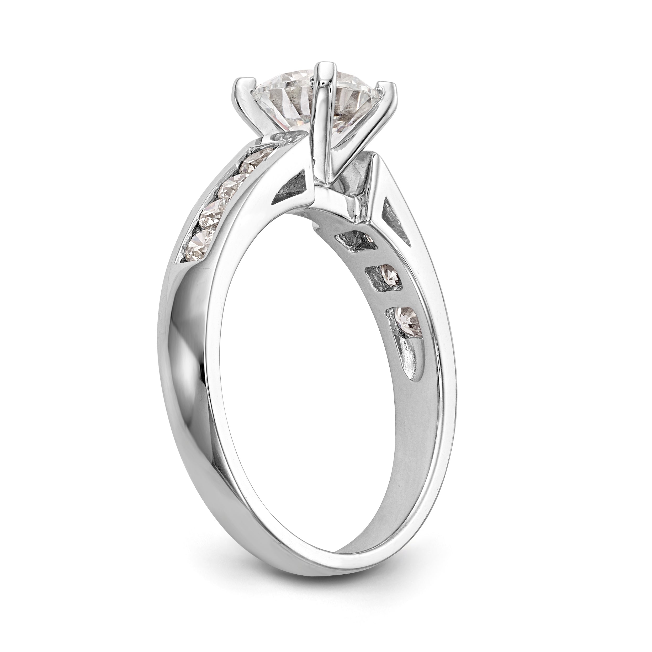 14K Weißgold Diamant-Verlobungsring mit Krappenfassung