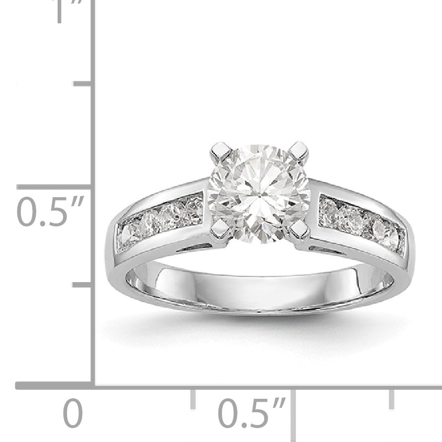 14K Weißgold Diamant-Verlobungsring mit Krappenfassung