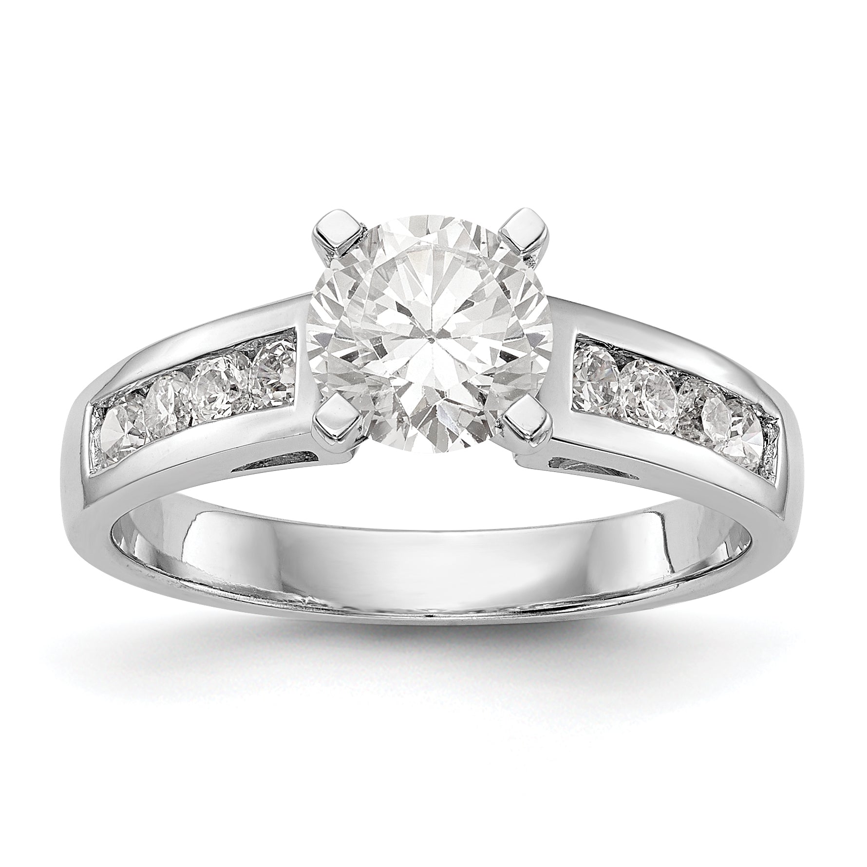 14K Weißgold Diamant-Verlobungsring mit Krappenfassung