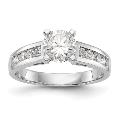 14K Weißgold Diamant-Verlobungsring mit Krappenfassung
