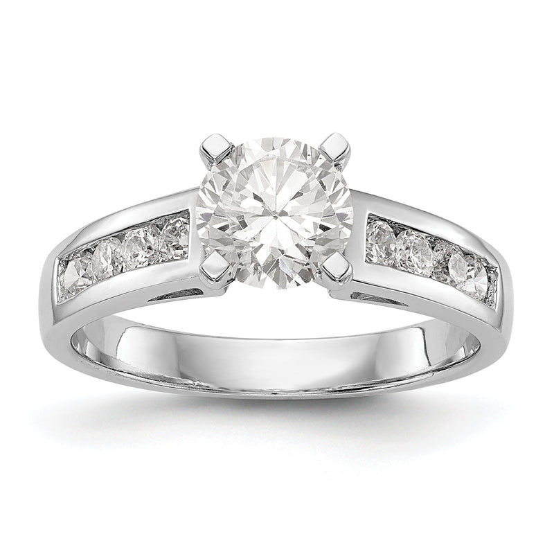 14K Weißgold Diamant-Verlobungsring mit Krappenfassung