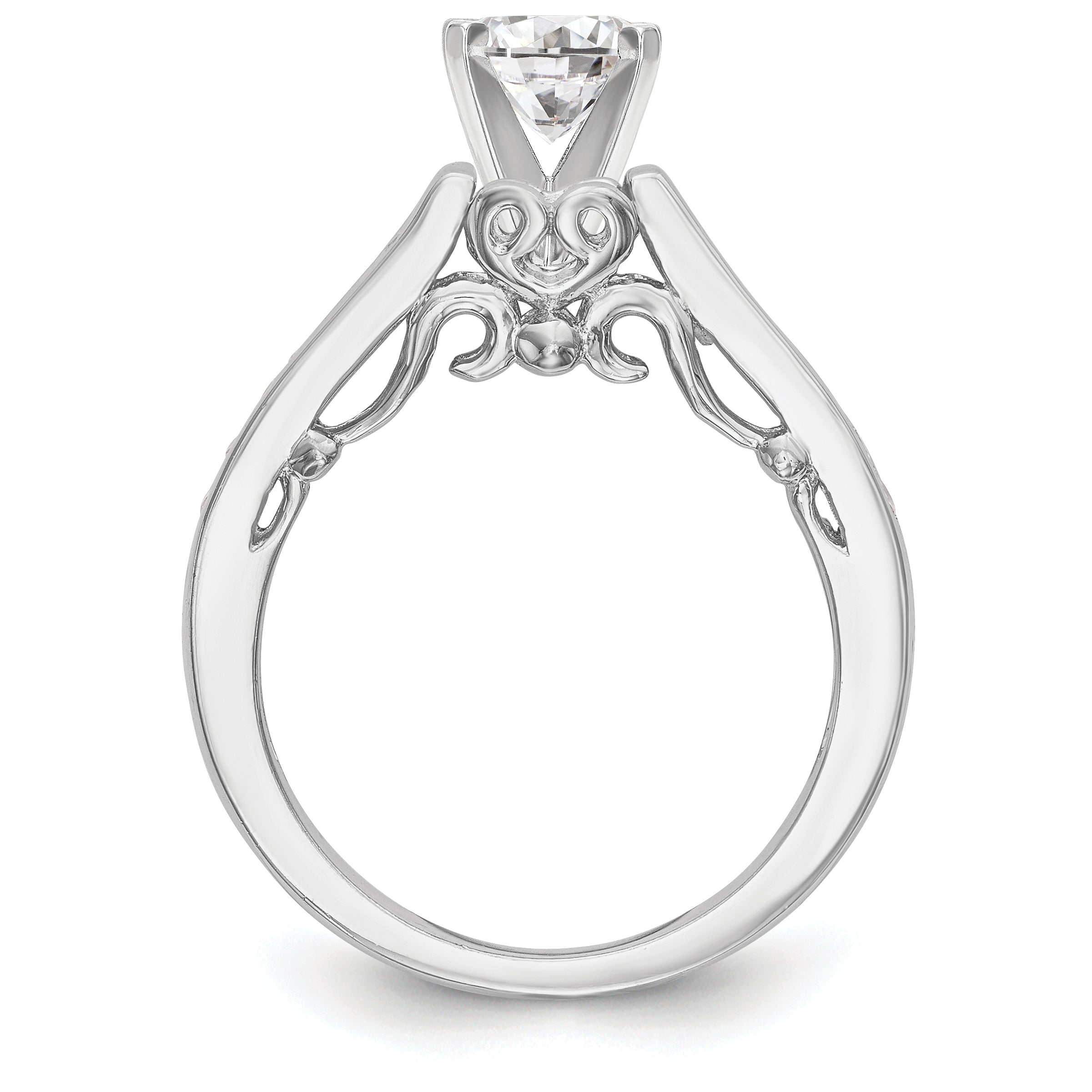 14K Weißgold Diamant-Verlobungsring mit Krappenfassung