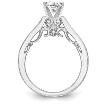 14K Weißgold Diamant-Verlobungsring mit Krappenfassung
