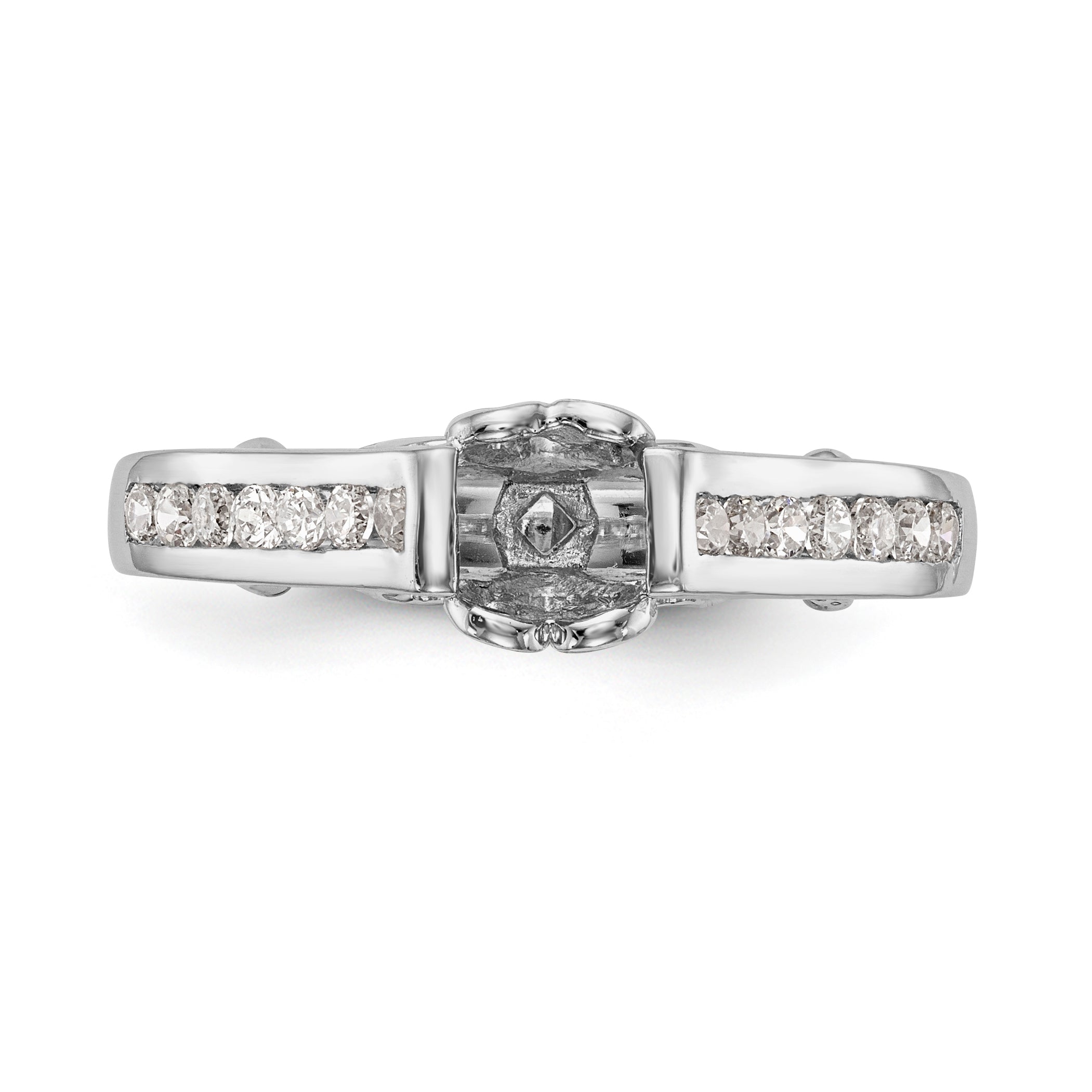 14K Weißgold Diamant-Verlobungsring mit Krappenfassung