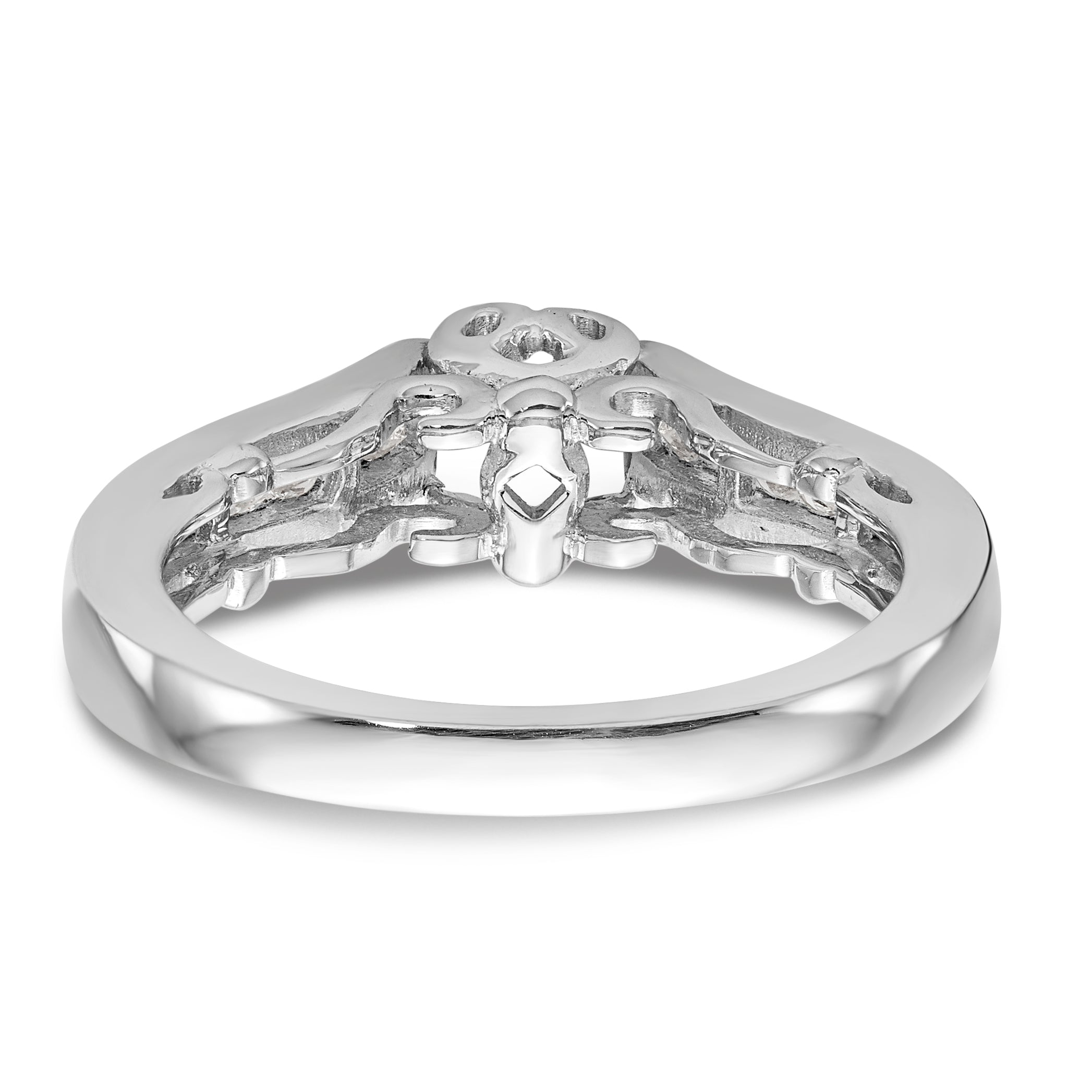 14K Weißgold Diamant-Verlobungsring mit Krappenfassung