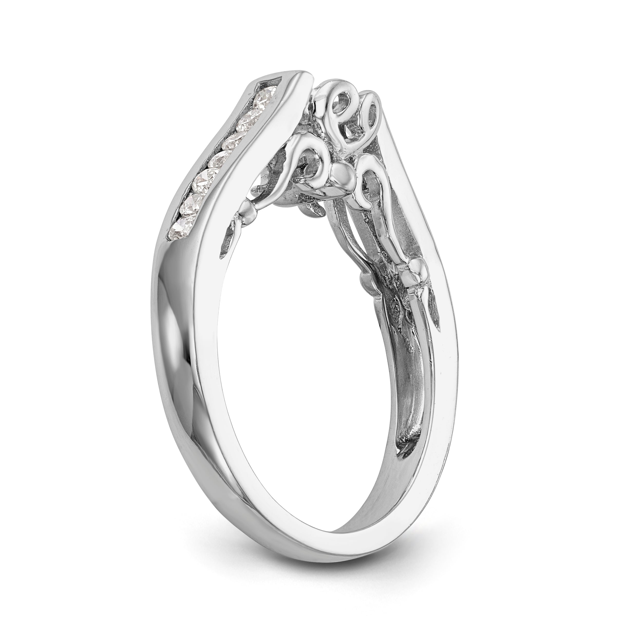 14K Weißgold Diamant-Verlobungsring mit Krappenfassung