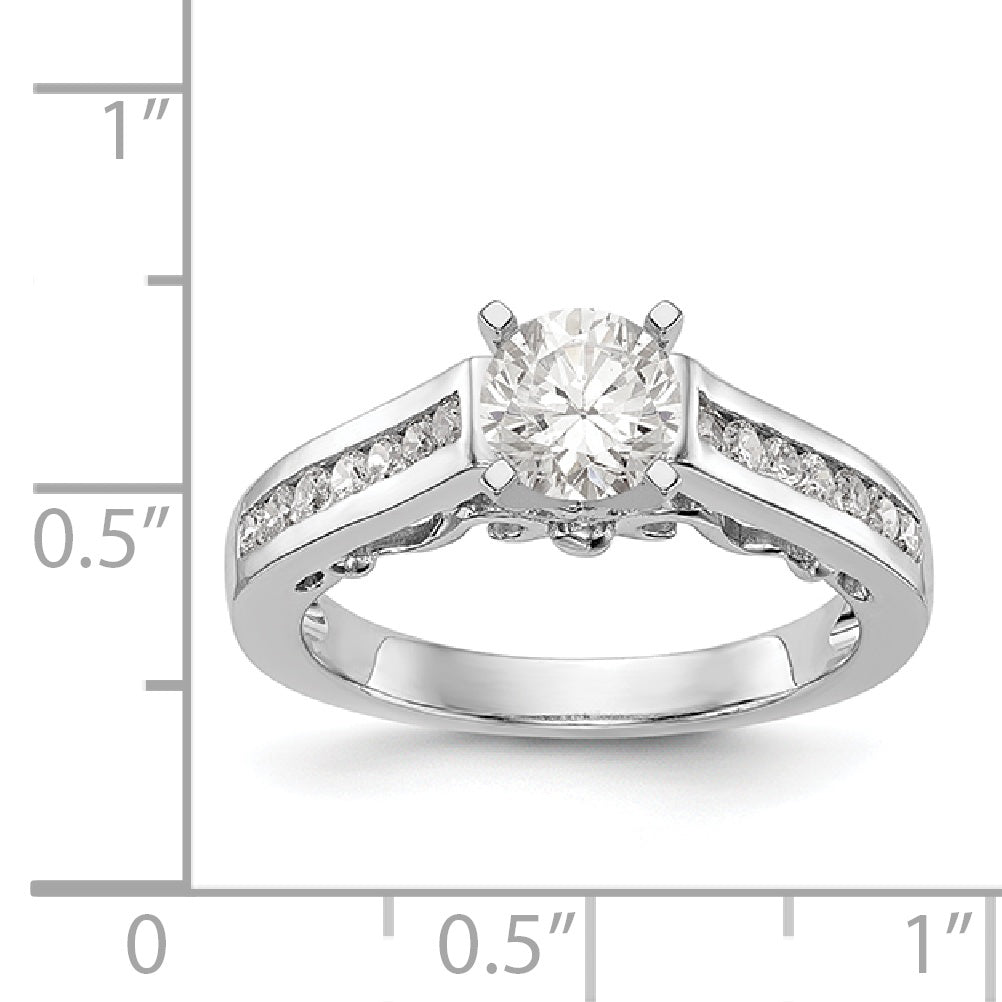 14K Weißgold Diamant-Verlobungsring mit Krappenfassung