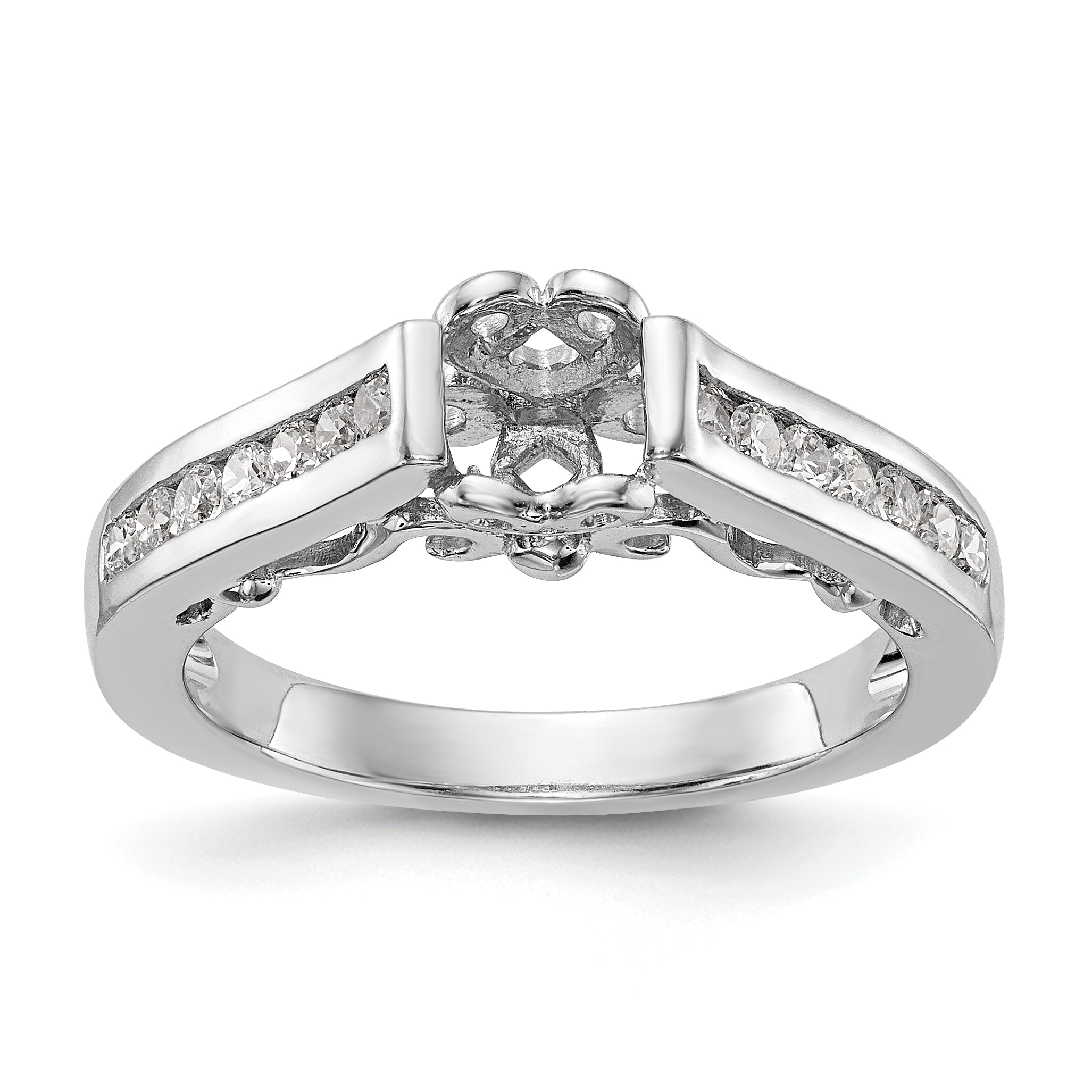 14K Weißgold Diamant-Verlobungsring mit Krappenfassung