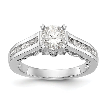 14K Weißgold Diamant-Verlobungsring mit Krappenfassung
