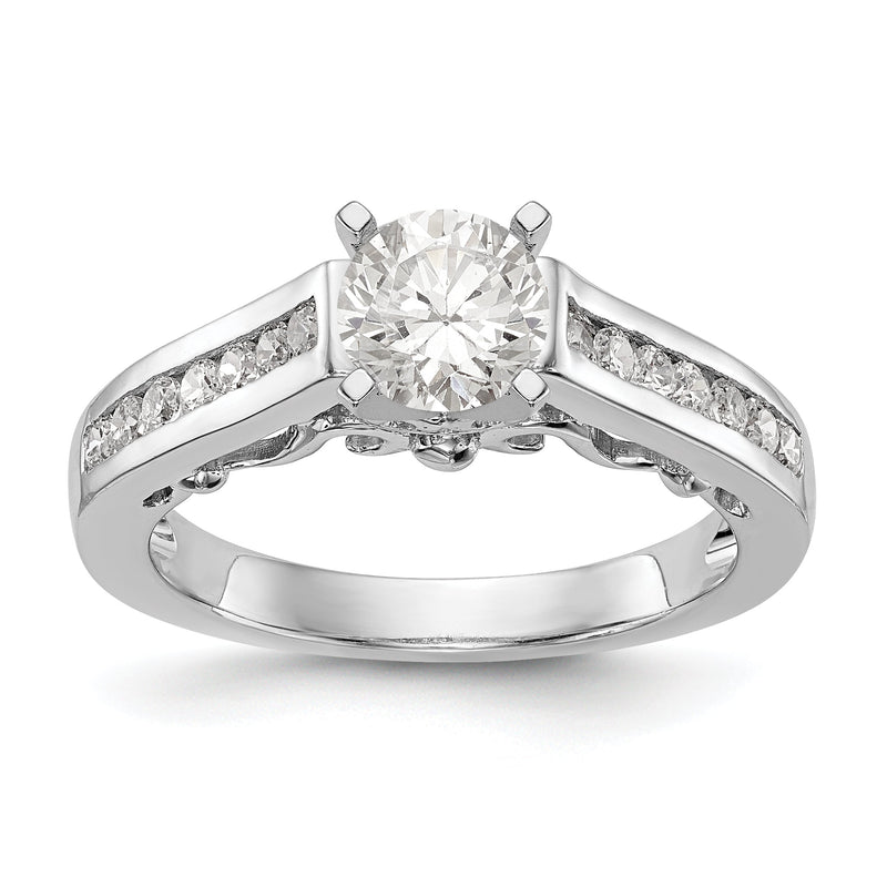 14K Weißgold Diamant-Verlobungsring mit Krappenfassung