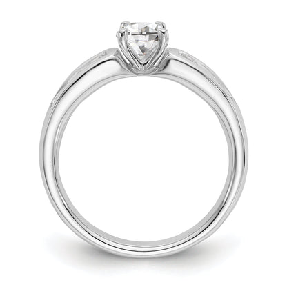 14K Weißgold Diamant-Verlobungsring mit Krappenfassung