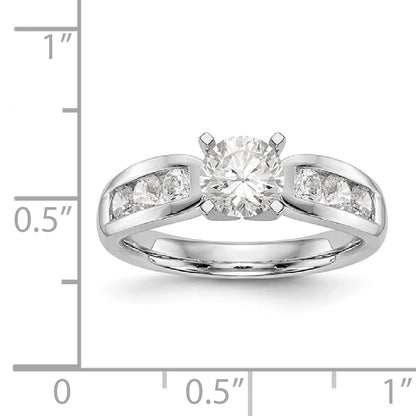 14K Weißgold Diamant-Verlobungsring mit Krappenfassung