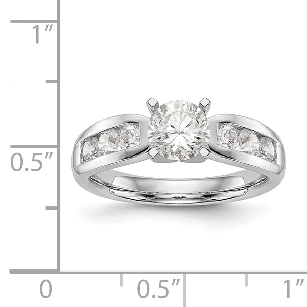 14K Weißgold Diamant-Verlobungsring mit Krappenfassung