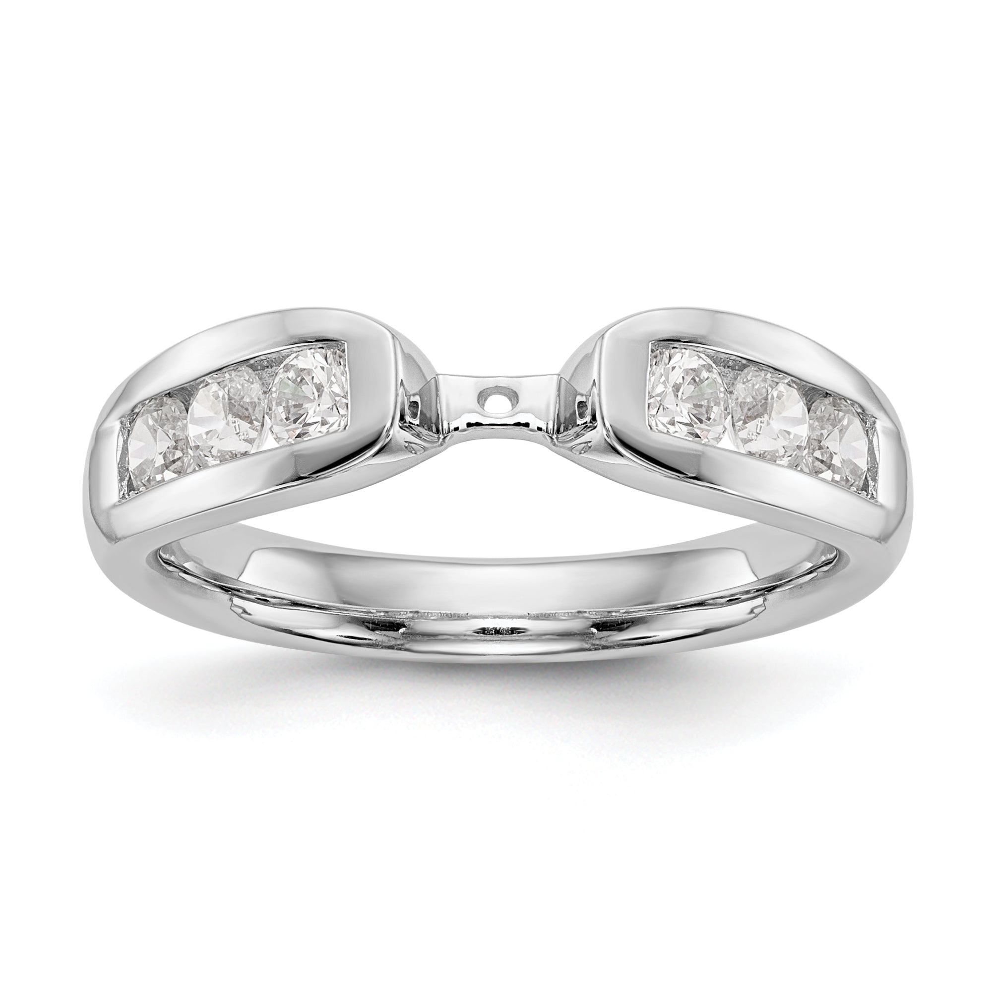 14K Weißgold Diamant-Verlobungsring mit Krappenfassung