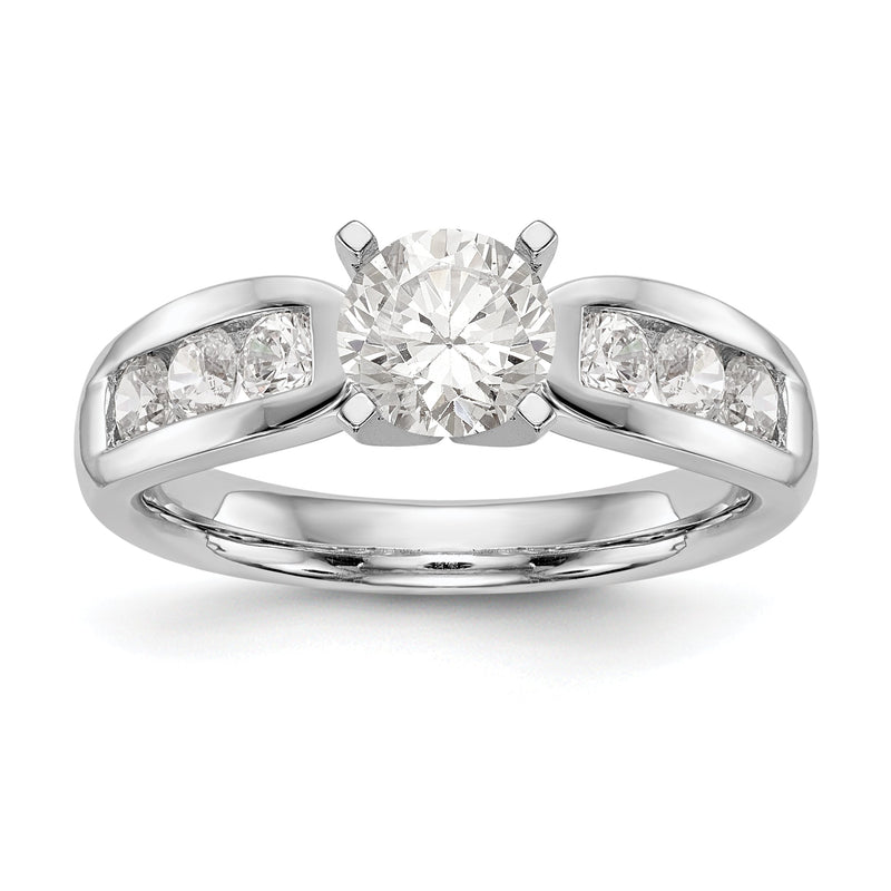 14K Weißgold Diamant-Verlobungsring mit Krappenfassung