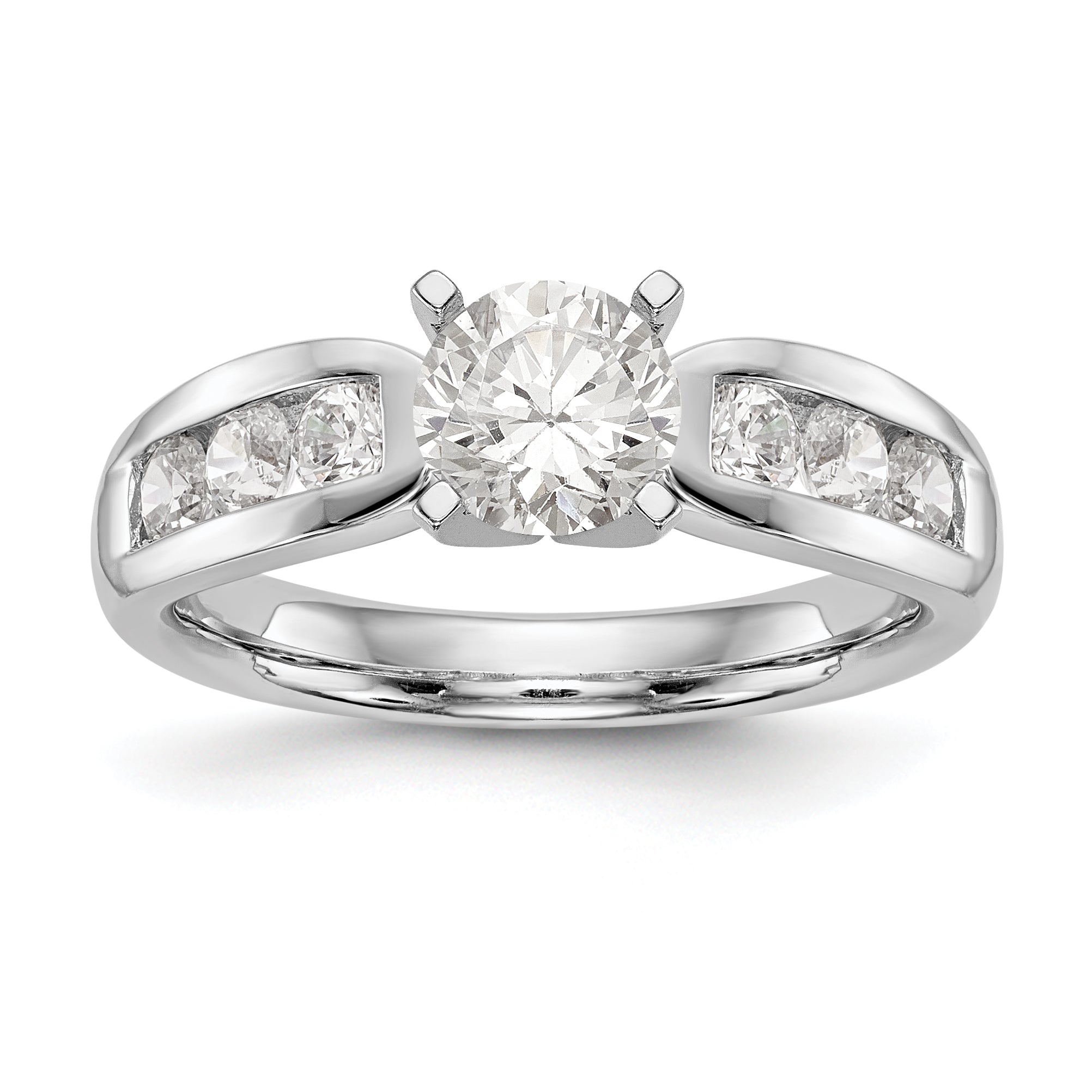 14K Weißgold Diamant-Verlobungsring mit Krappenfassung