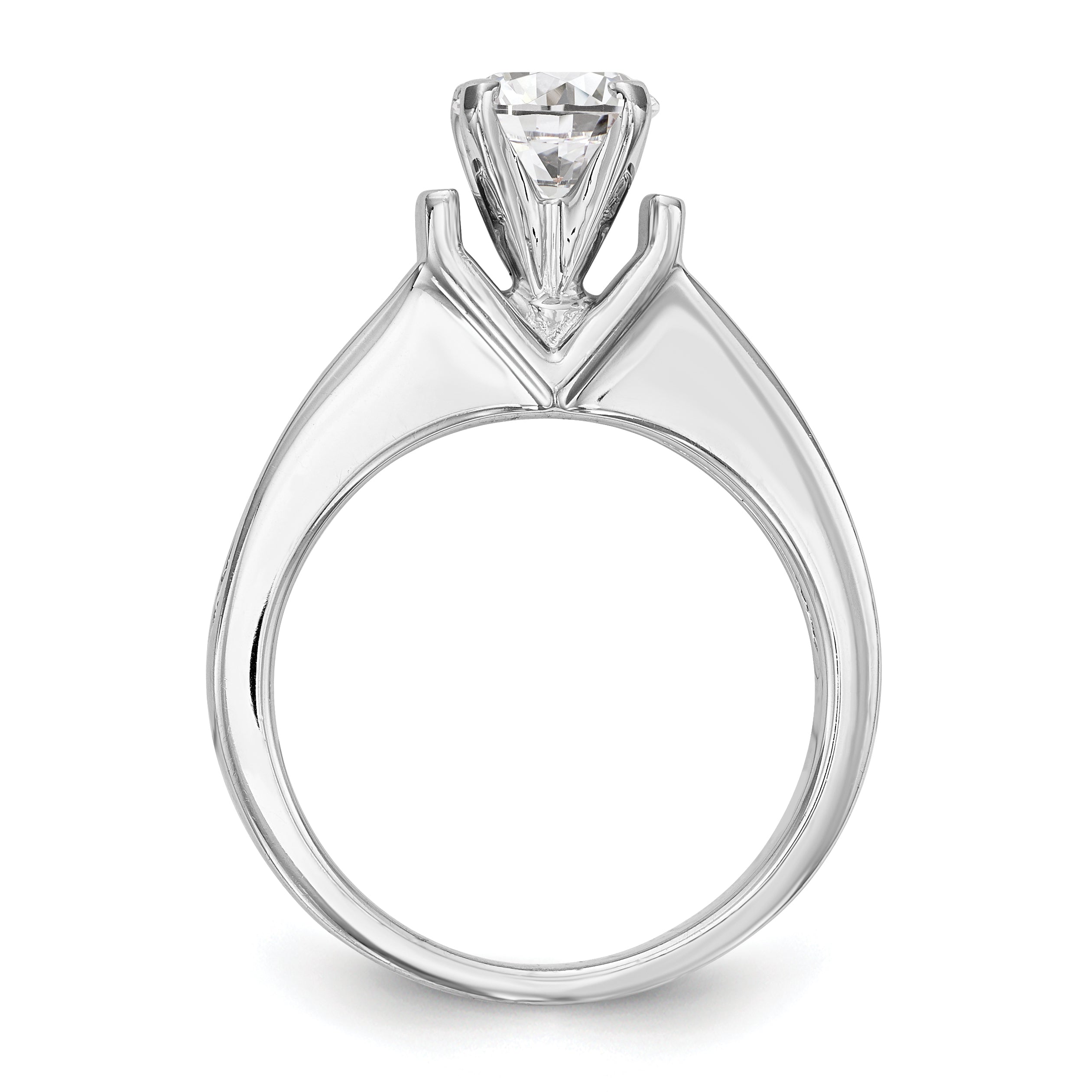 14K Weißgold Diamant-Verlobungsring mit Krappenfassung