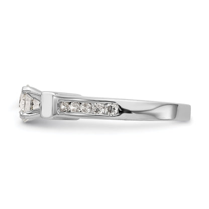 14K Weißgold Diamant-Verlobungsring mit Krappenfassung