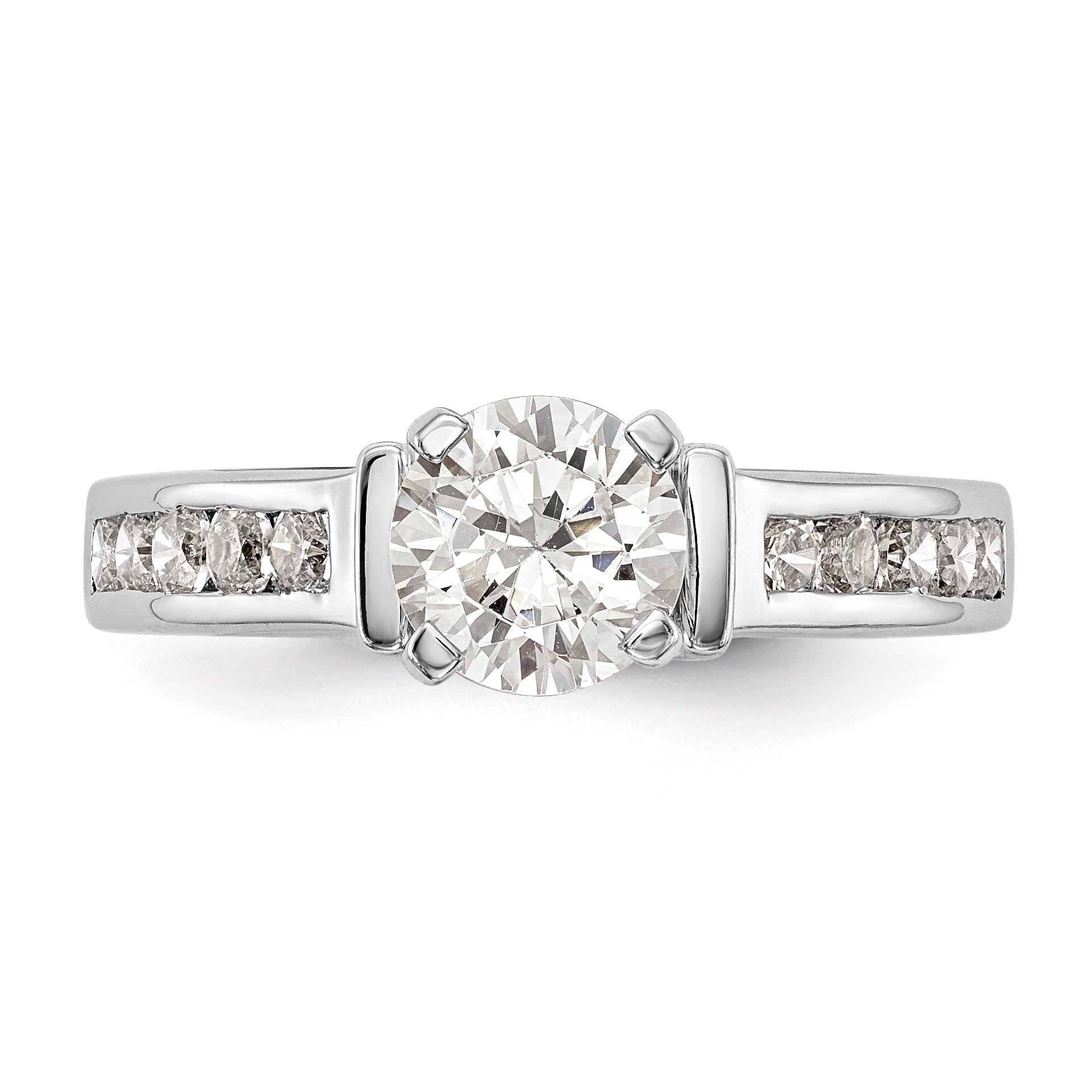 14K Weißgold Diamant-Verlobungsring mit Krappenfassung