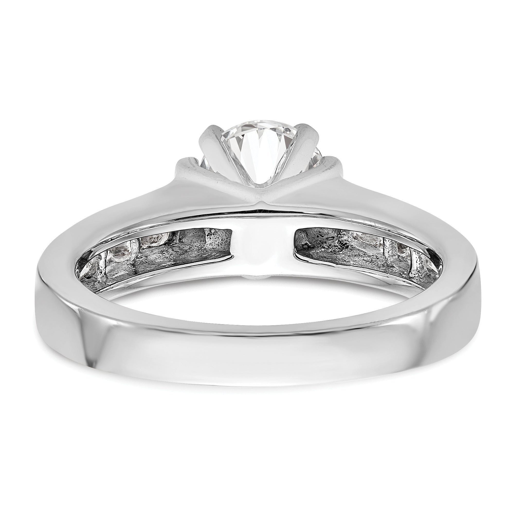 14K Weißgold Diamant-Verlobungsring mit Krappenfassung