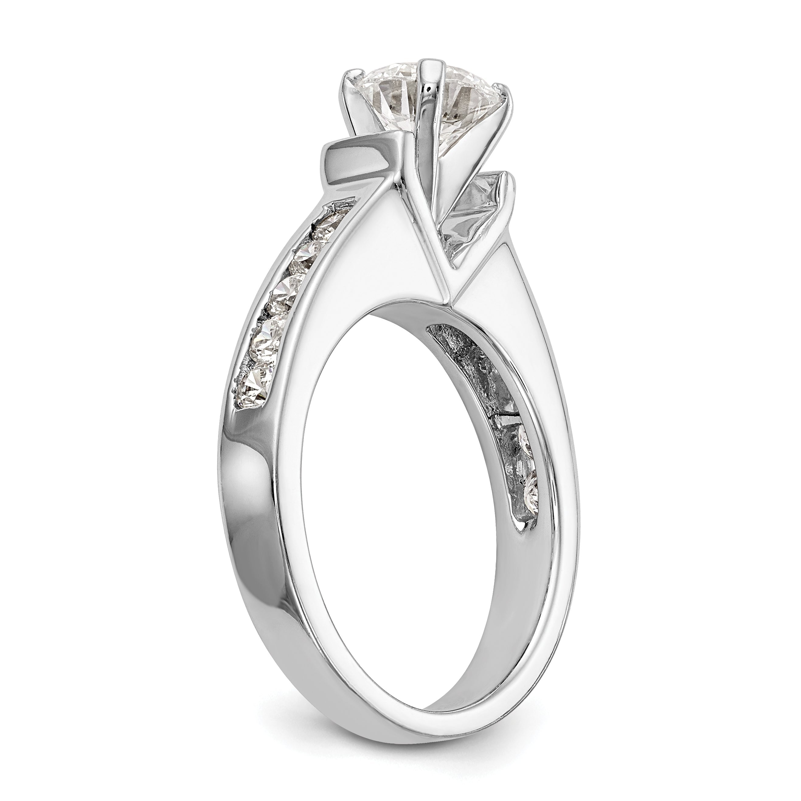 14K Weißgold Diamant-Verlobungsring mit Krappenfassung