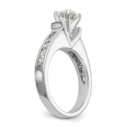 14K Weißgold Diamant-Verlobungsring mit Krappenfassung