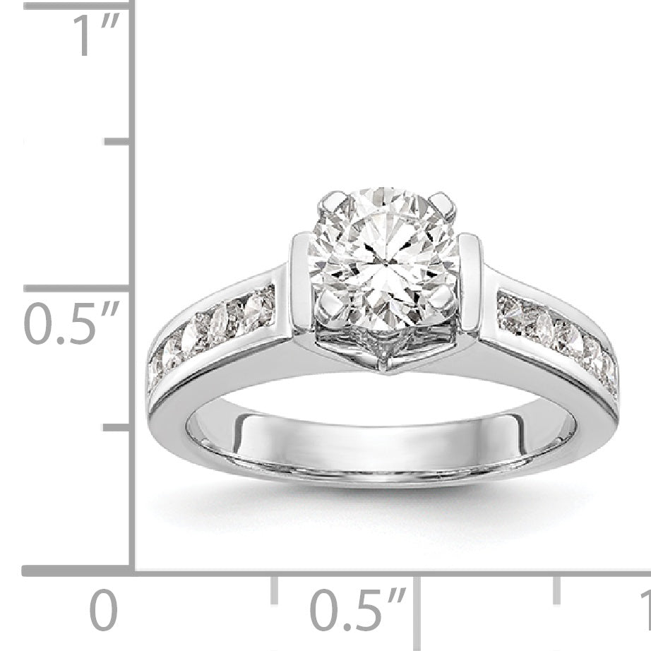 14K Weißgold Diamant-Verlobungsring mit Krappenfassung