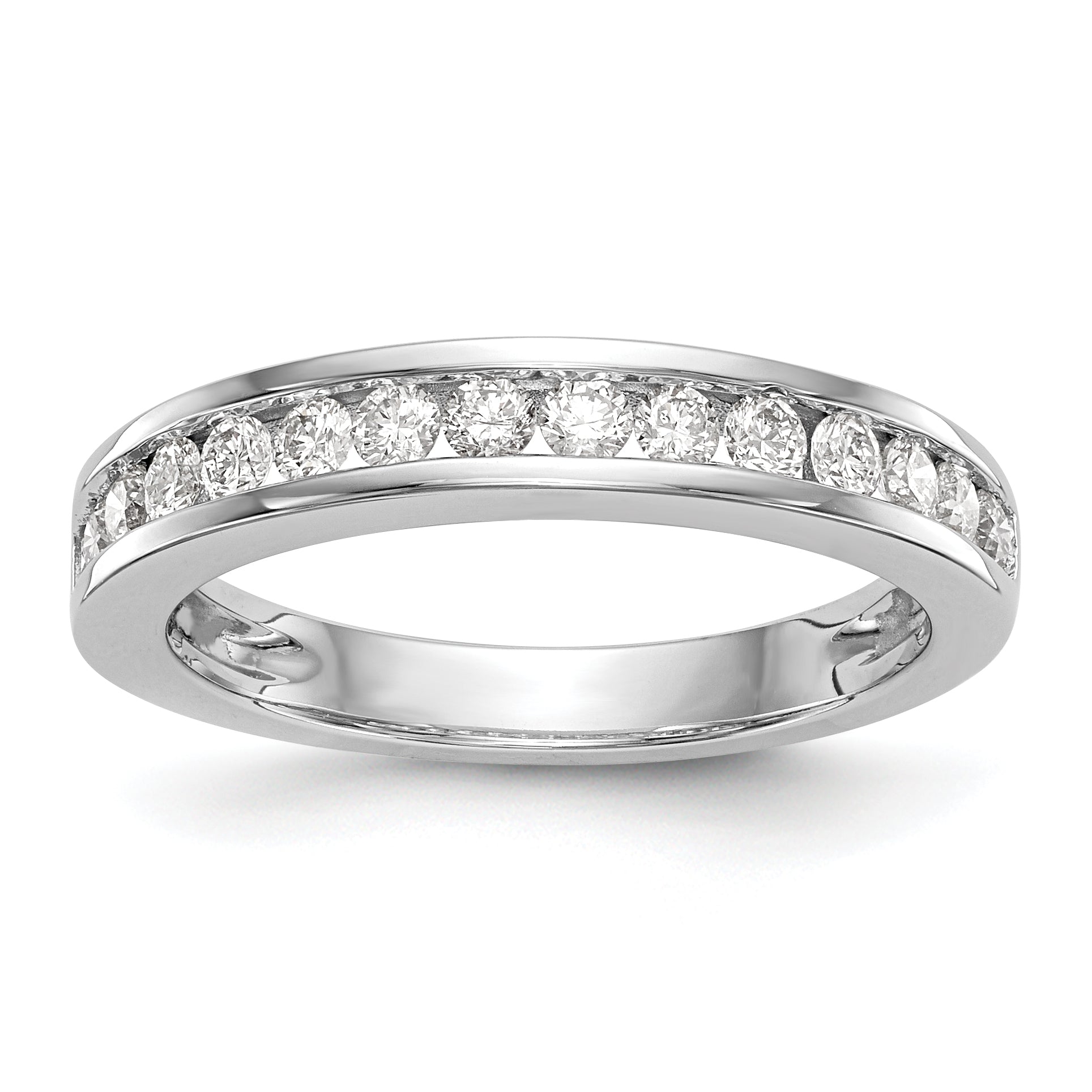 14K Weißgold Diamant-Trauring