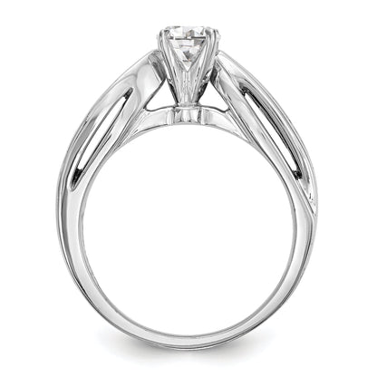 14K Weißgold Diamant-Verlobungsring mit Krappenfassung