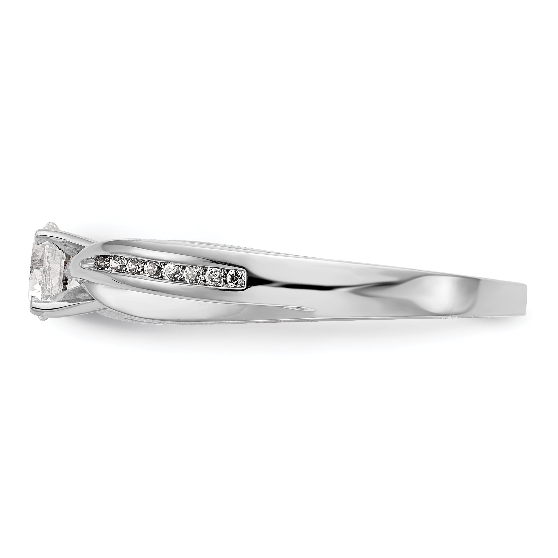 14K Weißgold Diamant-Verlobungsring mit Krappenfassung