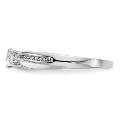 14K Weißgold Diamant-Verlobungsring mit Krappenfassung