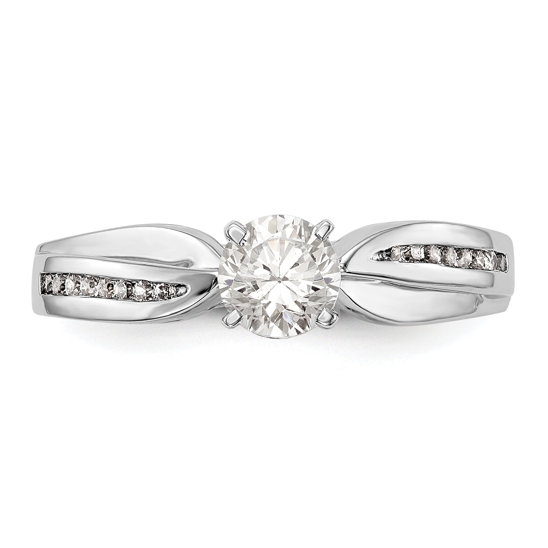 14K Weißgold Diamant-Verlobungsring mit Krappenfassung