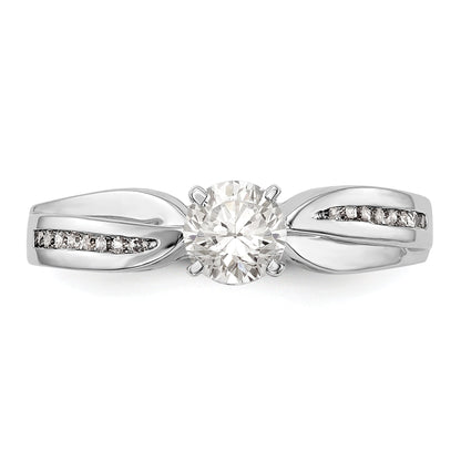 14K Weißgold Diamant-Verlobungsring mit Krappenfassung