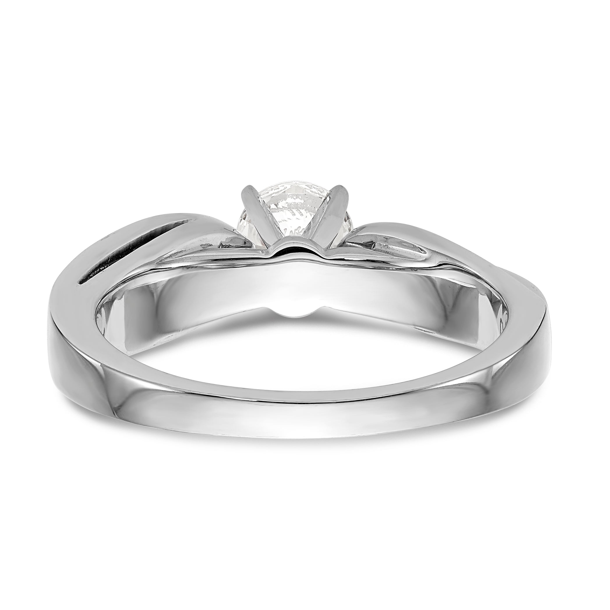 14K Weißgold Diamant-Verlobungsring mit Krappenfassung