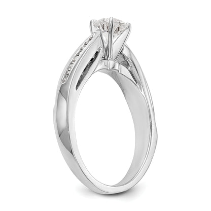14K Weißgold Diamant-Verlobungsring mit Krappenfassung